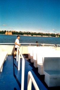 on the ferry