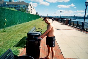 Throwing away shirt and shoes