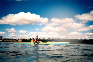 Kayaker finding he's not the smallest fish in the pond