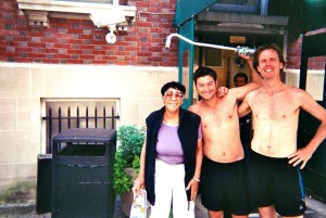 After walking from 42nd Street to the West Village barefoot with no shirts, Dave picks up a chick