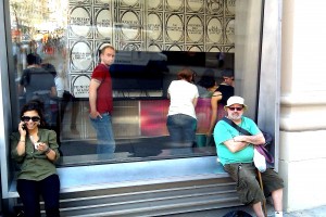 Fifth Avenue display being installed