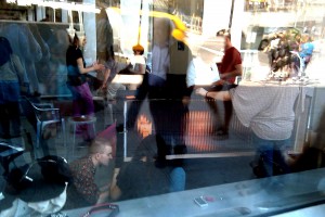 Fifth Avenue display being installed