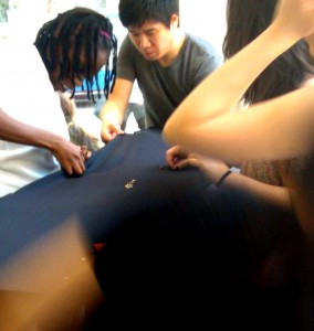 Fifth Avenue display being installed