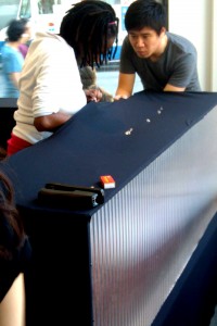 Fifth Avenue display being installed