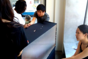 Fifth Avenue display being installed