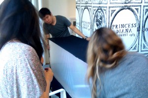 Fifth Avenue display being installed