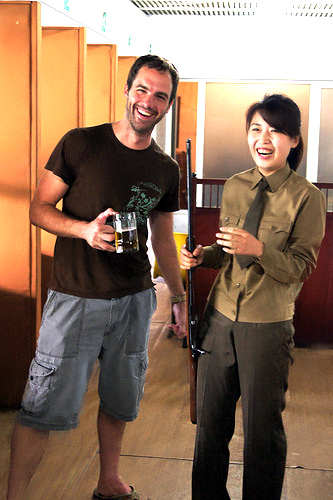 Jim at shooting range in Pyongyang, North Korea Jim at shooting range in Pyongyang, North Korea