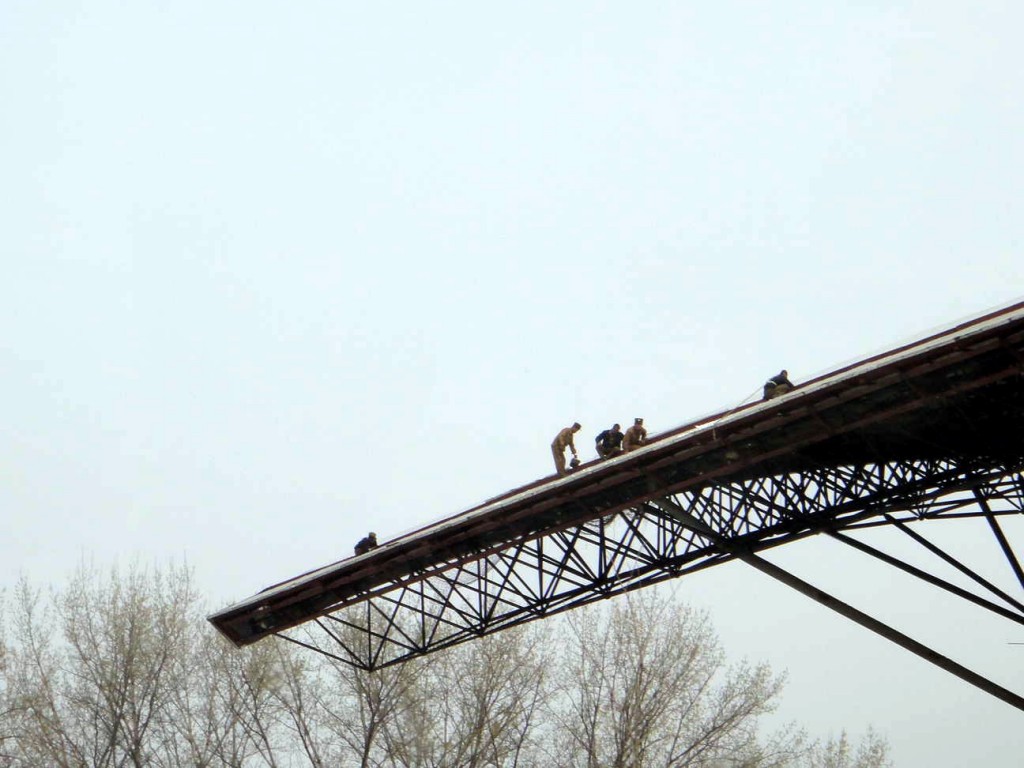 Workers on a roof