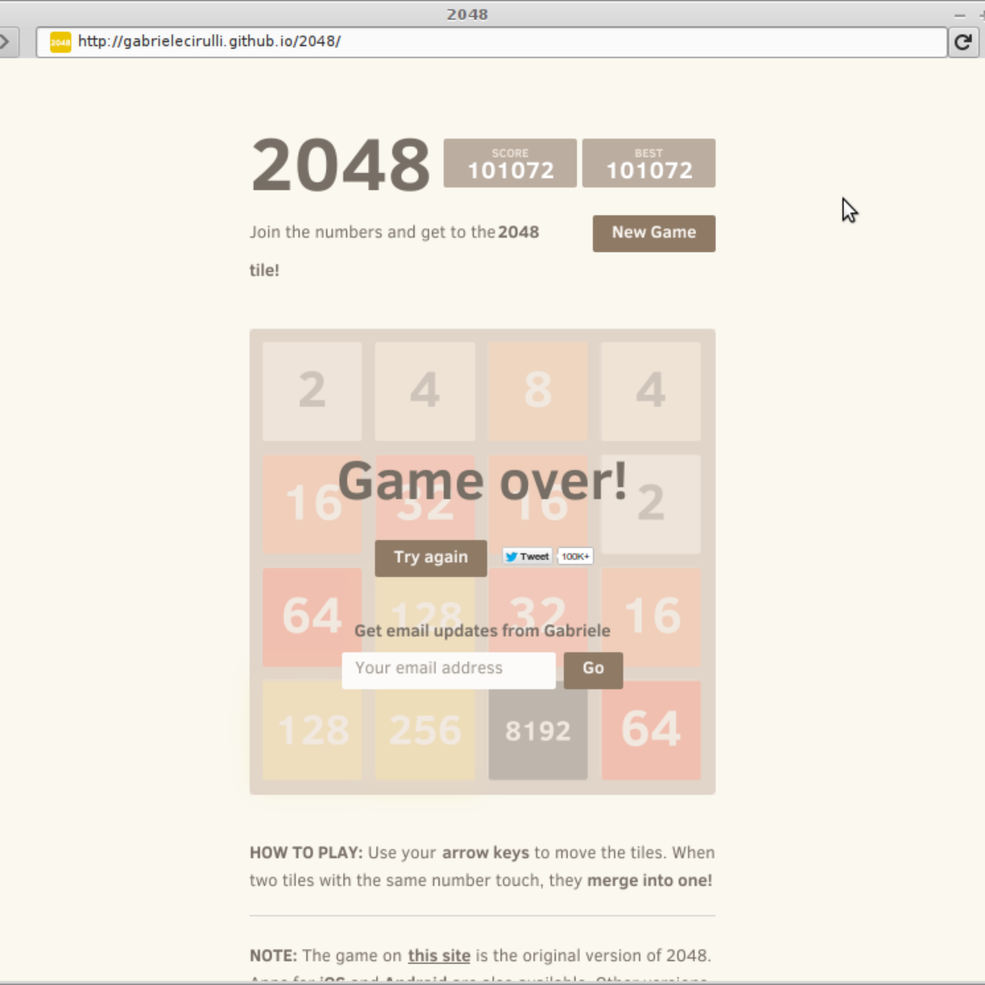 113,792 points in 2048 with the 8192 tile!