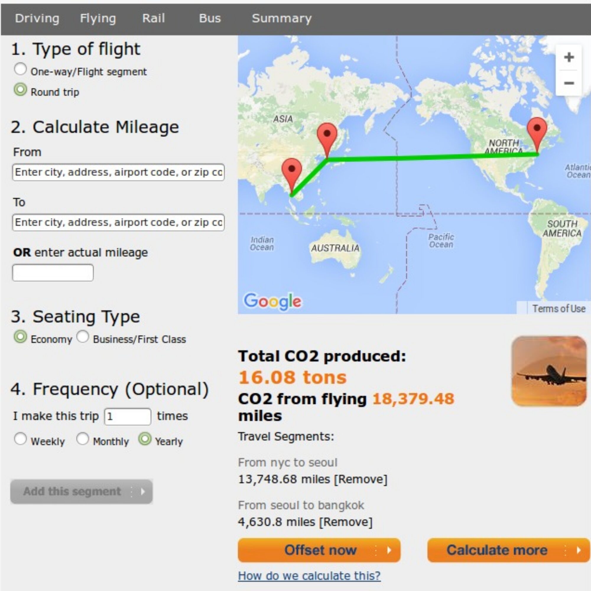 Taking responsibility for my airplane flight’s pollution