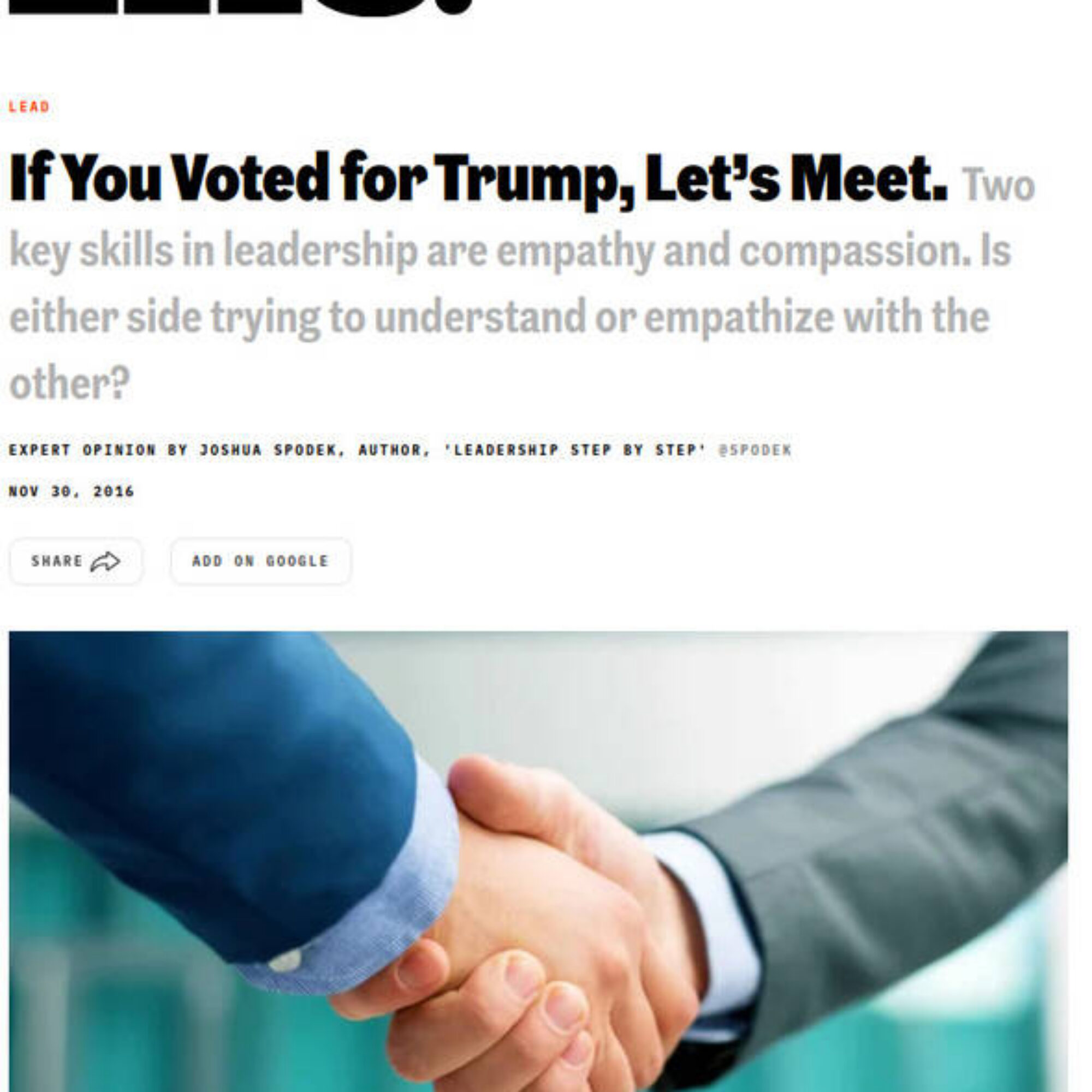 If You Voted for Trump, Let’s Meet.