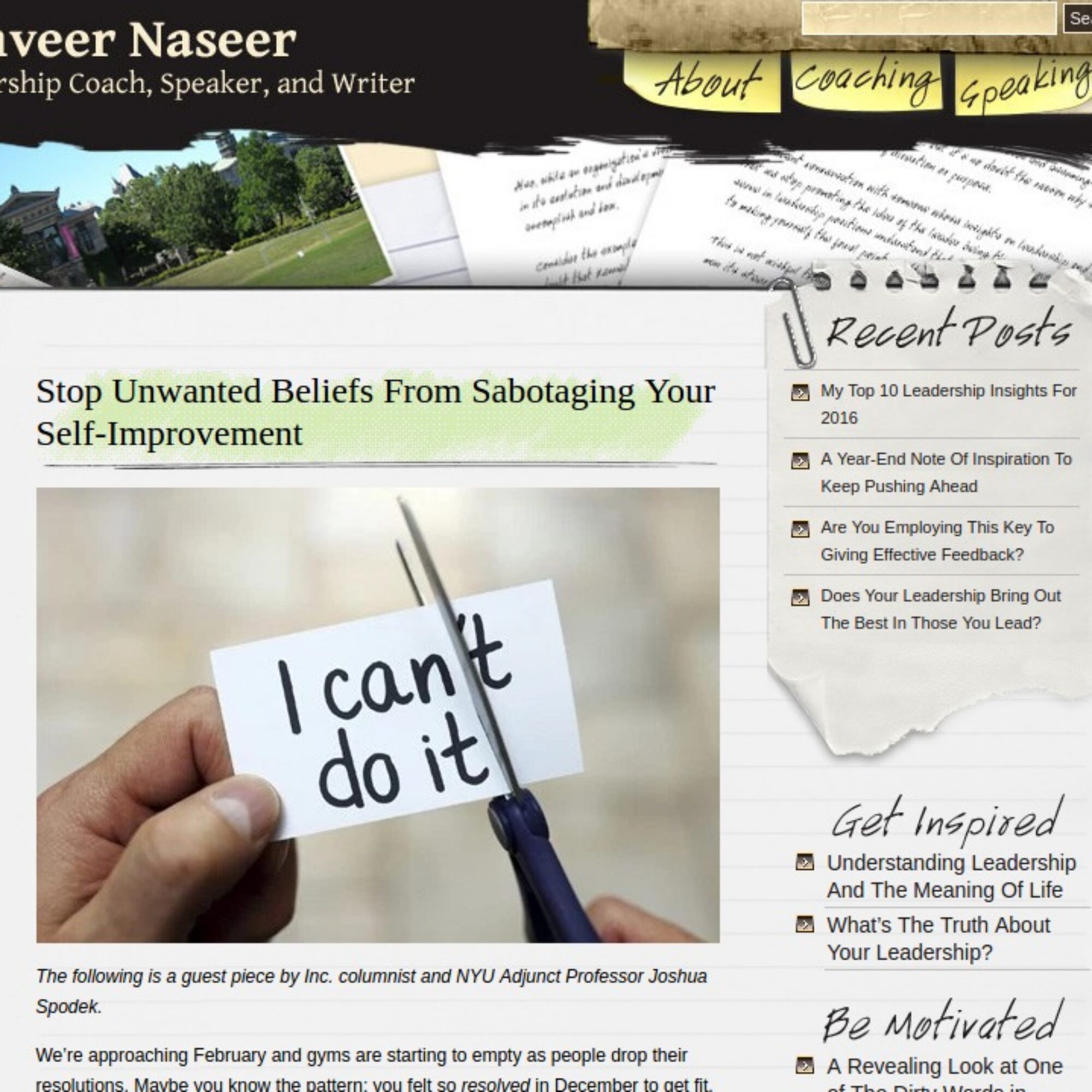 Stop Unwanted Beliefs From Sabotaging Your Self-Improvement: Read my guest post in Tanveer Naseer’s blog