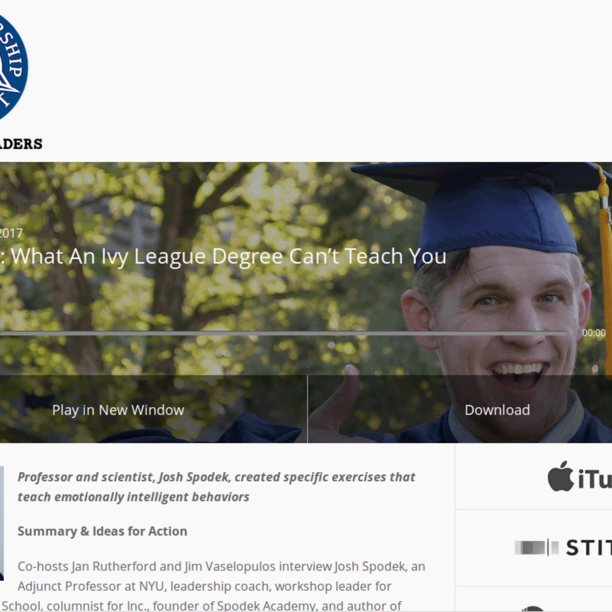 The Leadership Podcast interviewed me. What great interviewers!