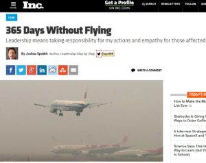 365 Days Without Flying Joshua Spodek Inc. artilce