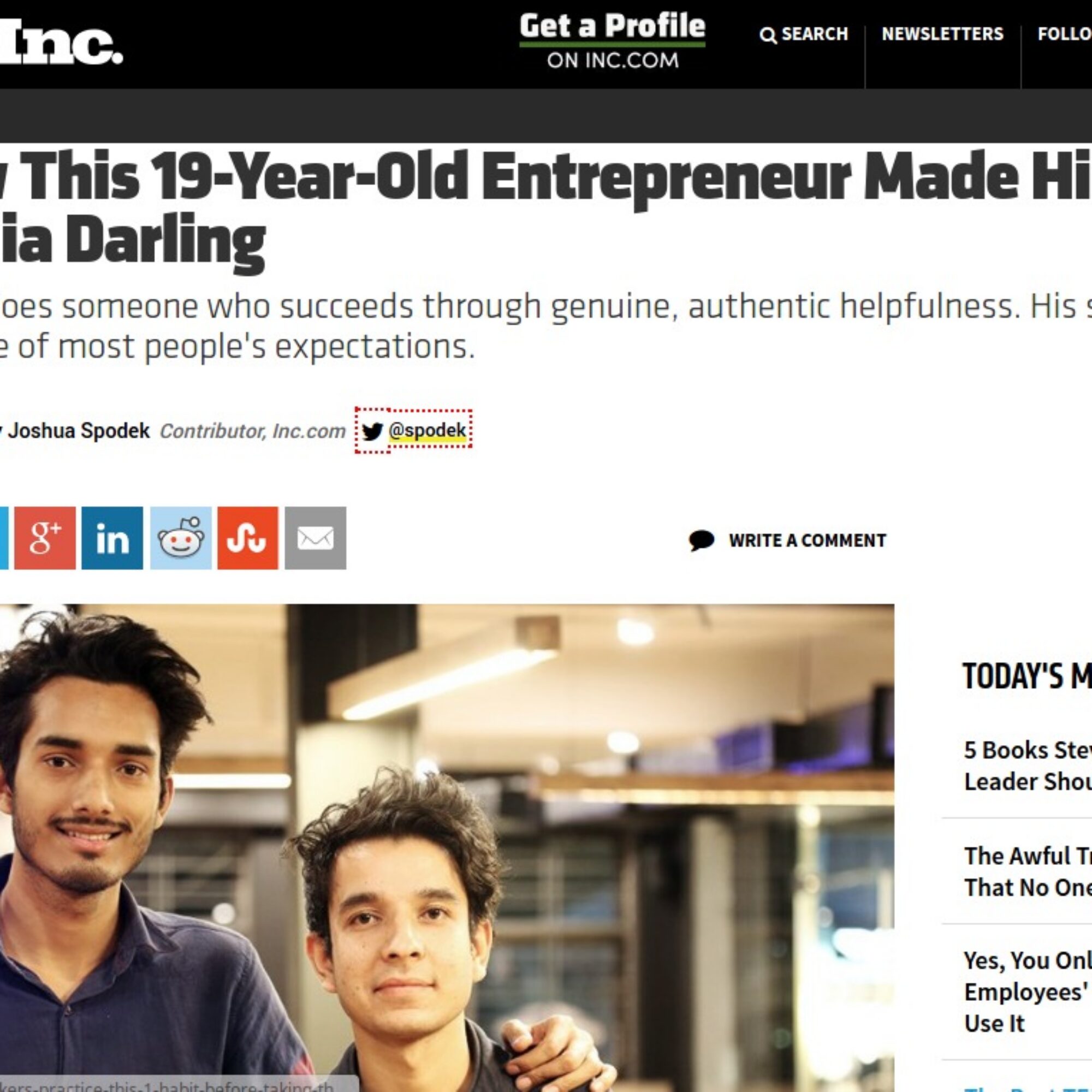 How This 19-Year-Old Entrepreneur Made Himself a Media Darling