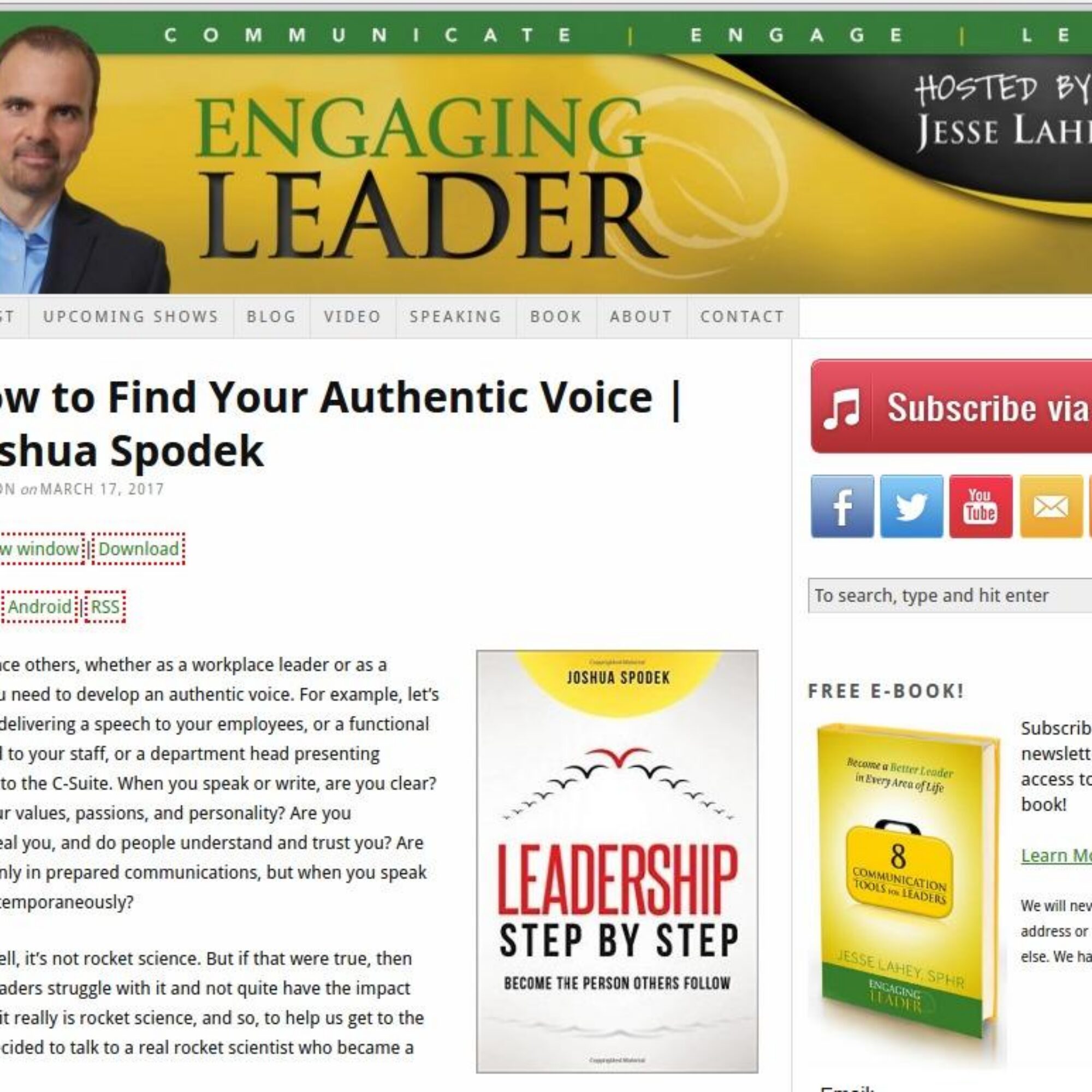 How to Find Your Authentic Voice: The Engaging Leader podcast interview with Jesse Lahey