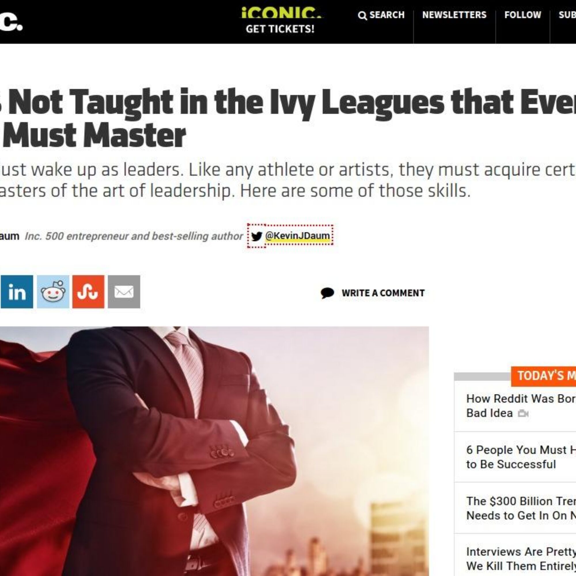 “4 Skills Not Taught in the Ivy Leagues that Every Great Leader Must Master”: Inc. on me!
