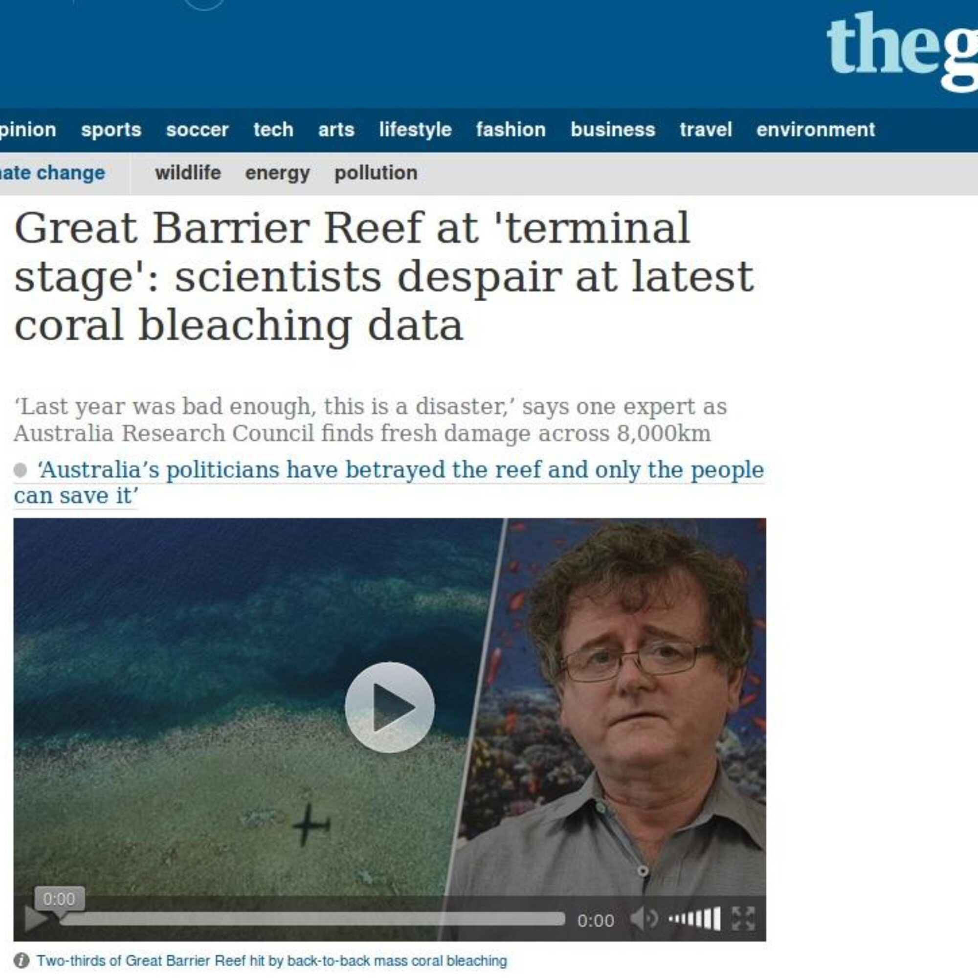 The Great Barrier Reef’s Demise and You