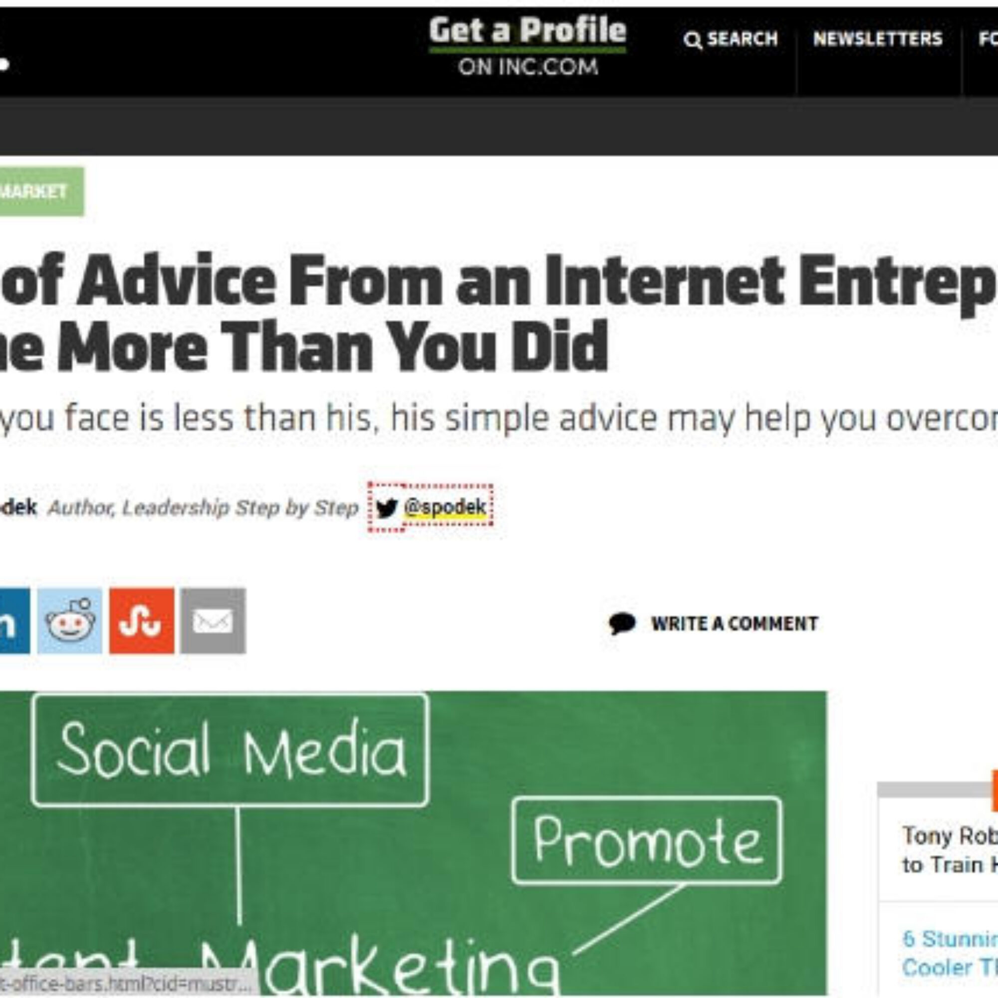 5 Pieces of Advice From anÂ Internet Entrepreneur Who Overcame More Than You Did