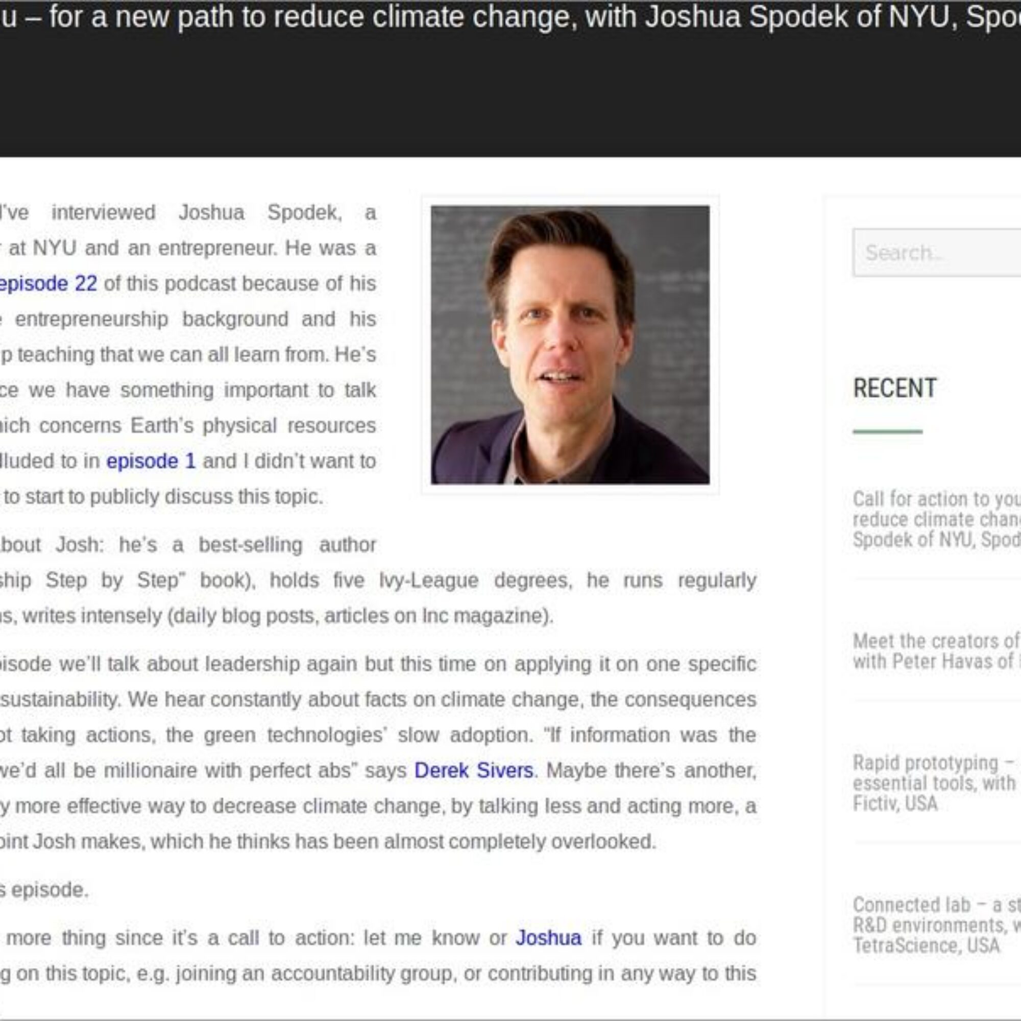 Call for action to you â€“ for a new path to reduce climate change