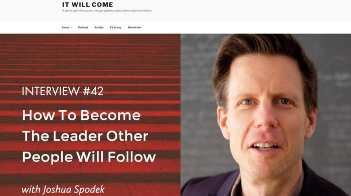 Joshua Spodek and Geoge Samuels on the It Will Come podcast