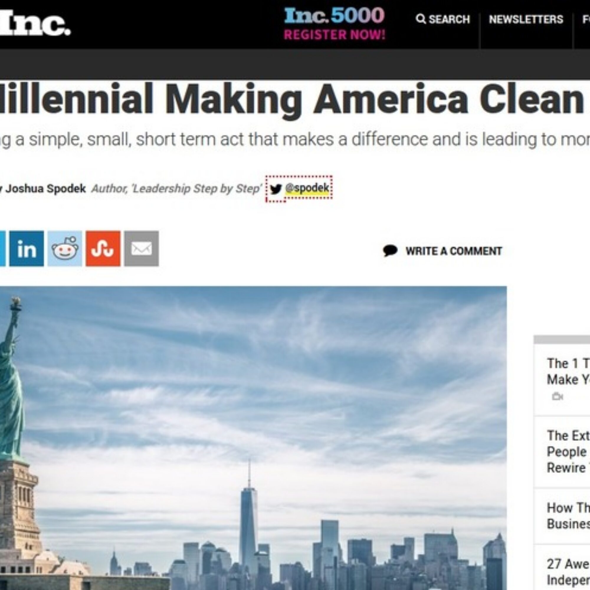 A Millennial Making America Clean Again