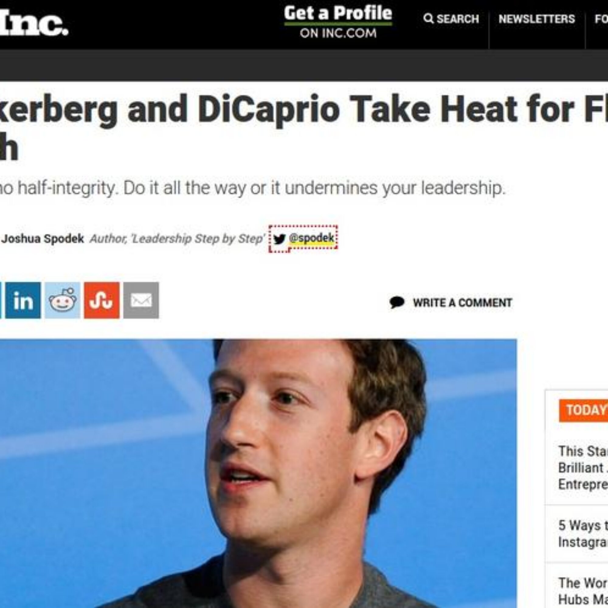Zuckerberg and DiCaprio Take Heat for Flying Too Much