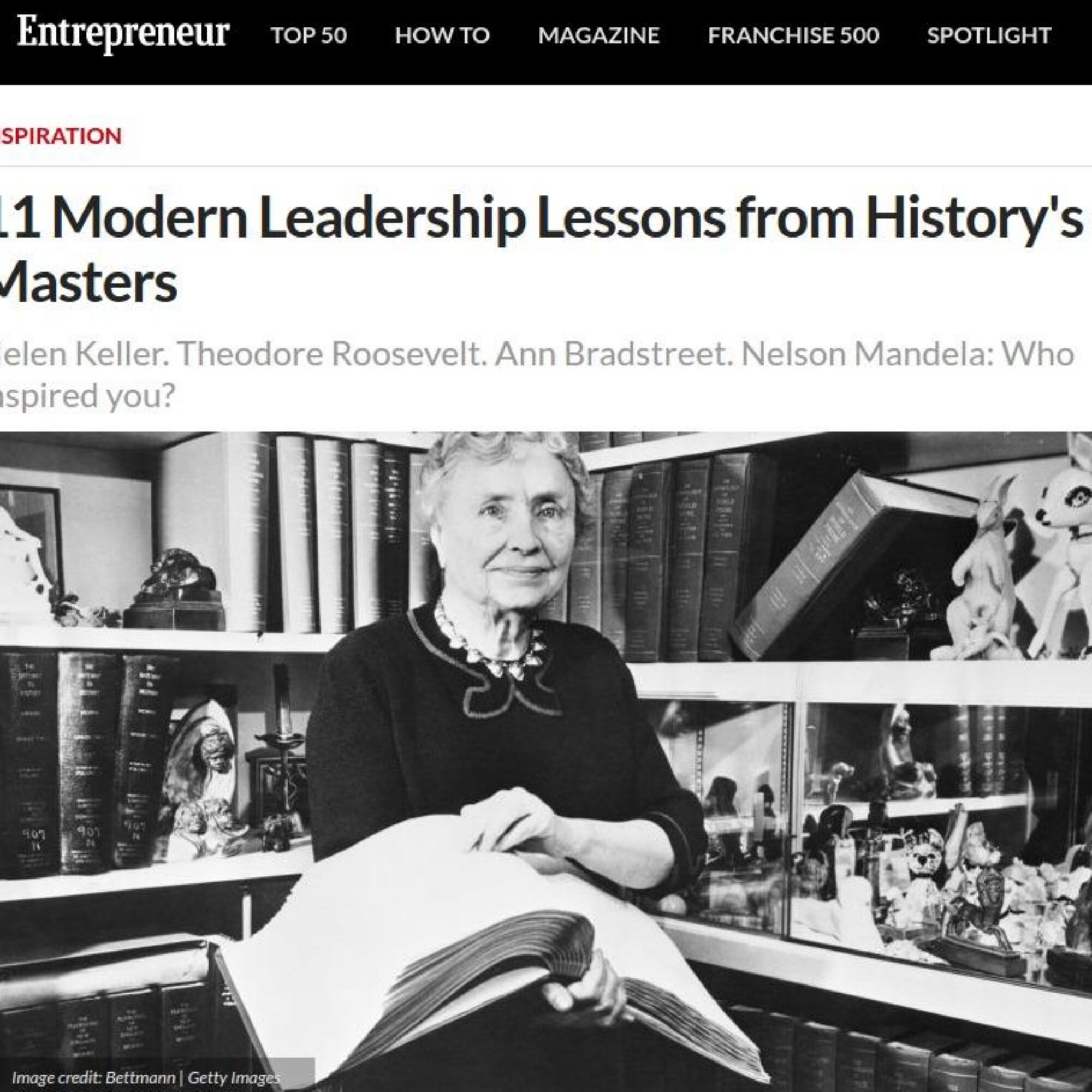 Entrepreneur Magazine quoted me on Nelson Mandela