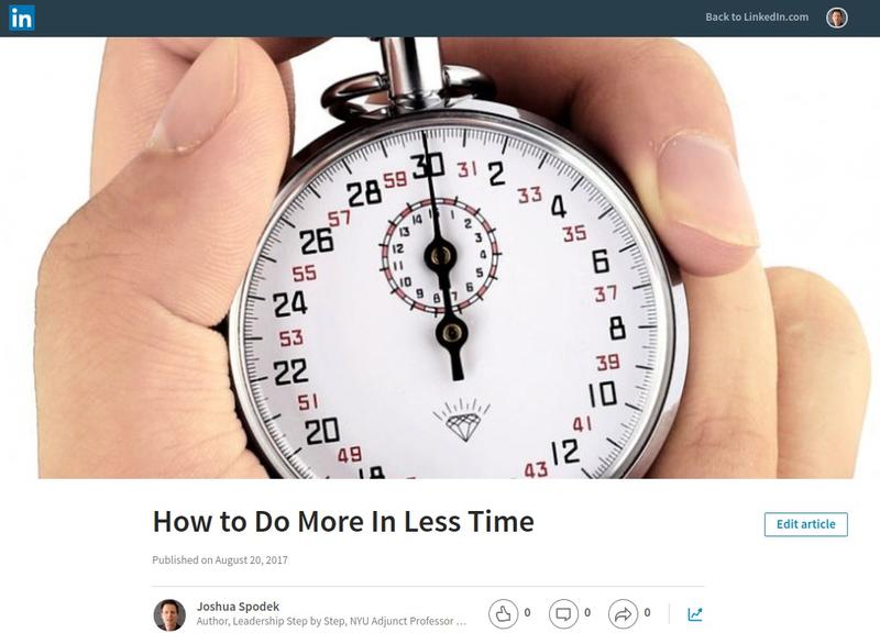Fast Less Time How to Do More In Less Time » Joshua Spodek