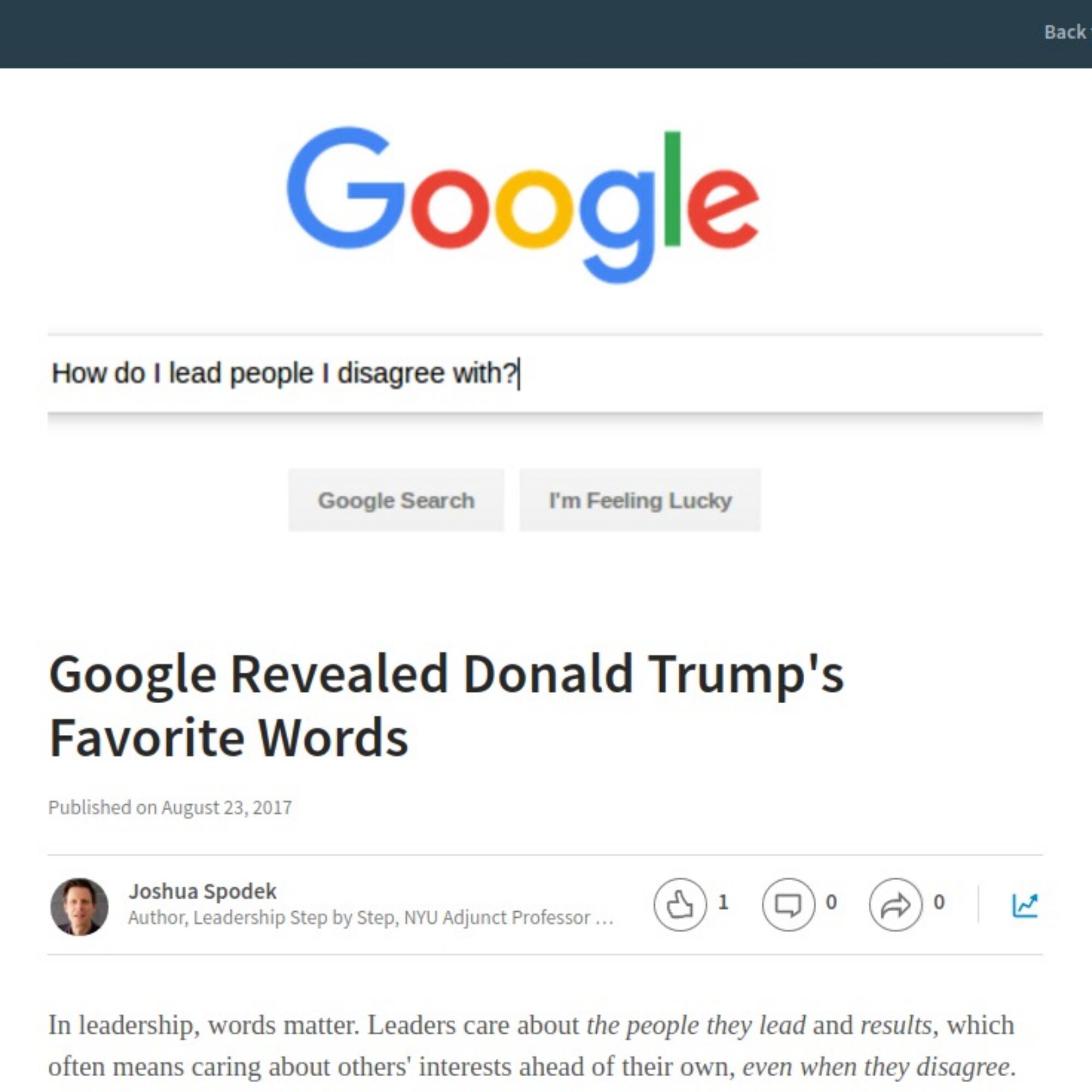 Google Revealed Donald Trump’s Favorite Words