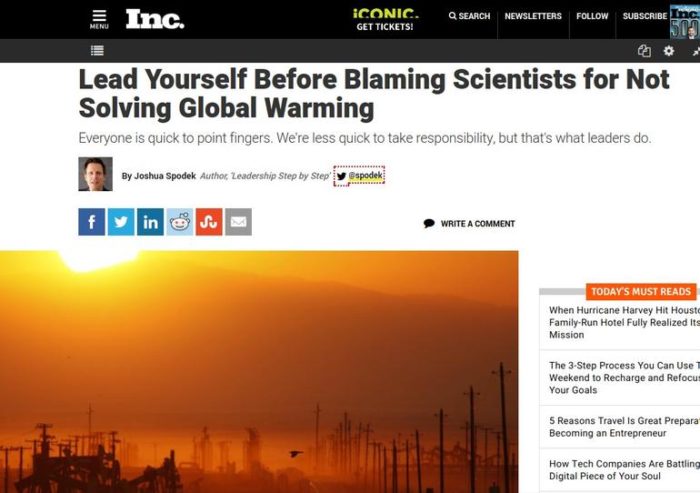  Lead Yourself Before Blaming Scientists for Not Solving Global Warming