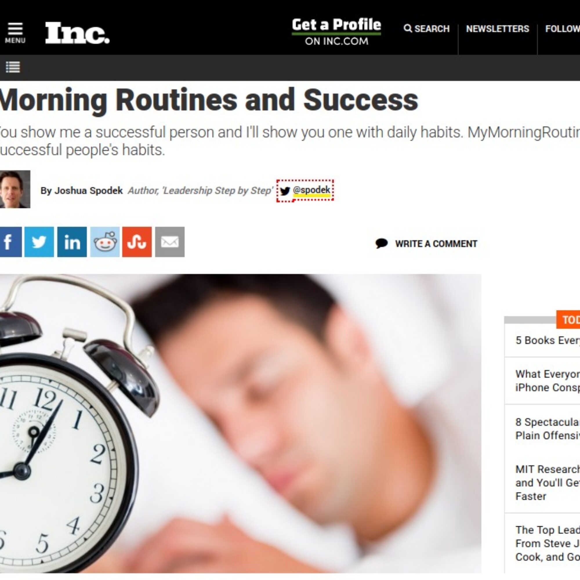 Morning Routines and Success (Inc.)
