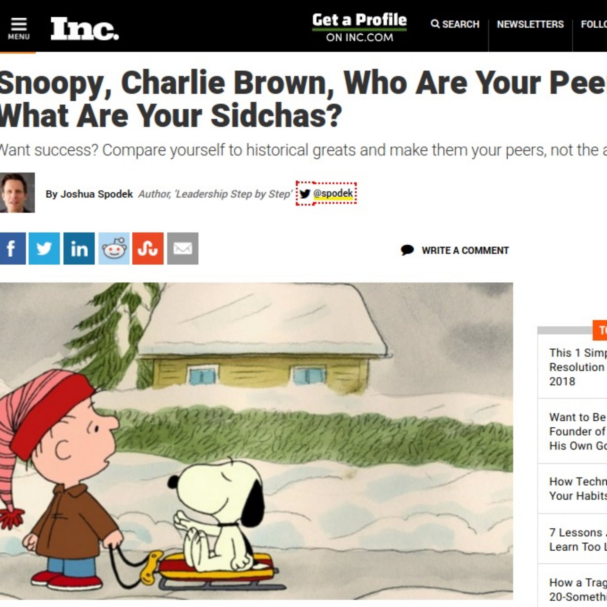 Snoopy, Charlie Brown, Who Are Your Peers, and What Are Your Sidchas?