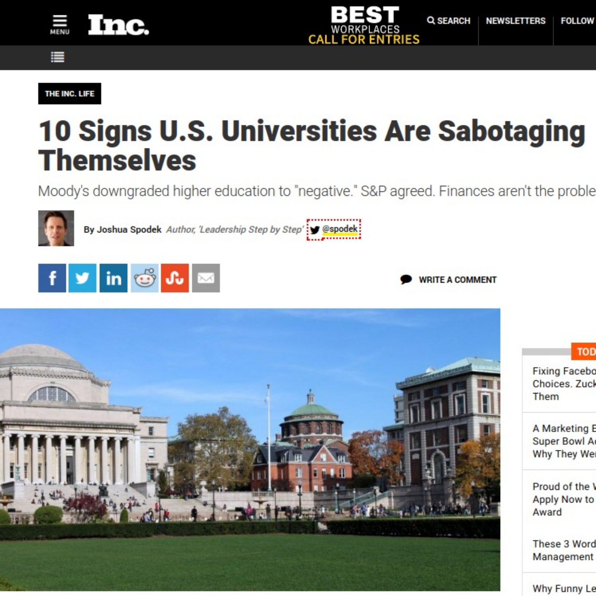 10 Signs U.S. Universities Are Sabotaging Themselves