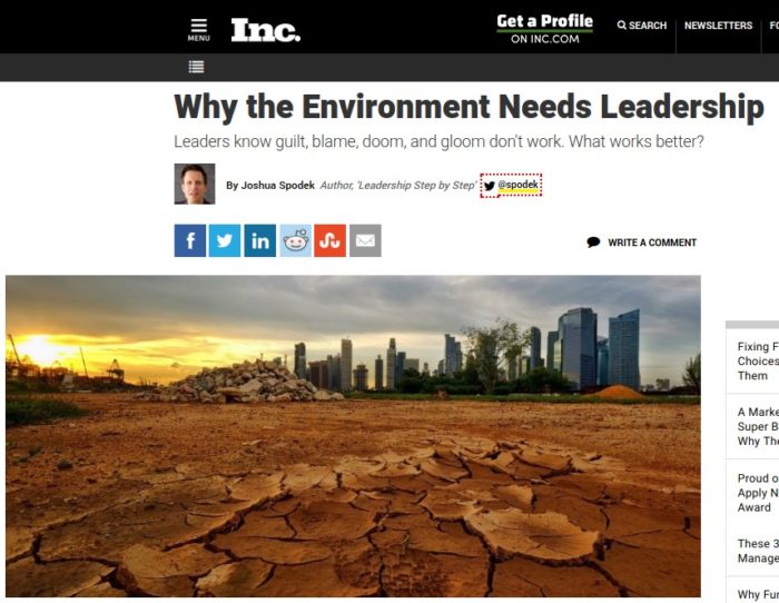 Inc.:  Why the Environment Needs Leadership