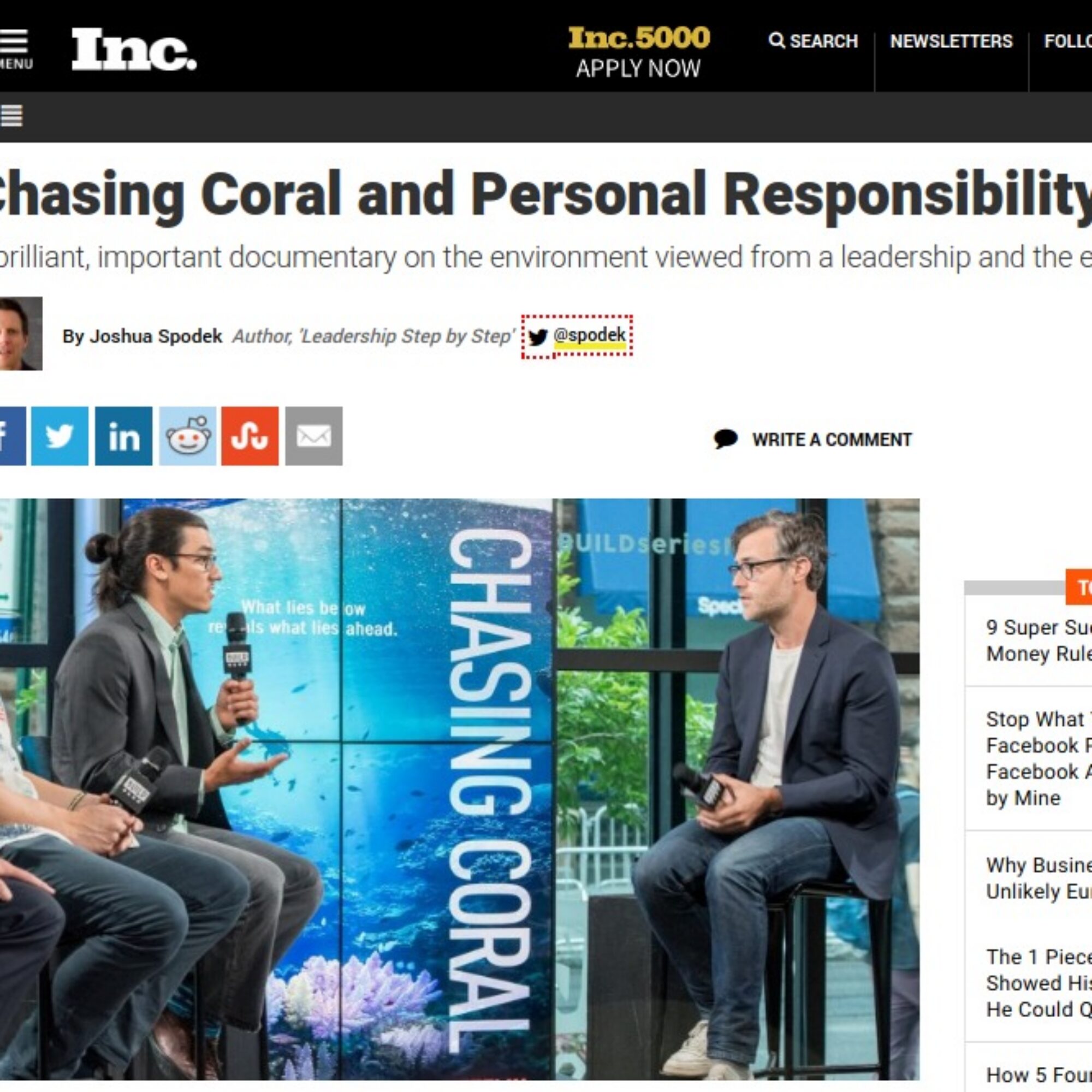 Chasing Coral and Personal Responsibility