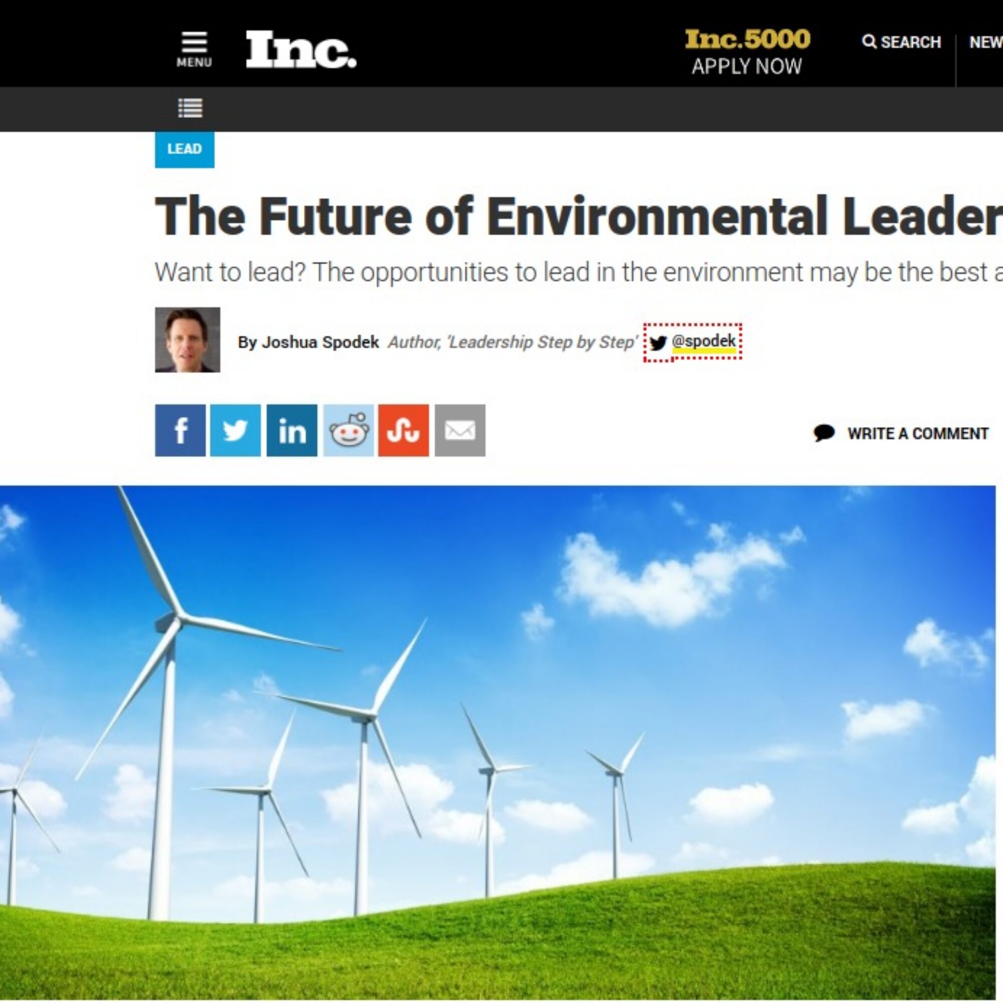 The Future of Environmental Leadership