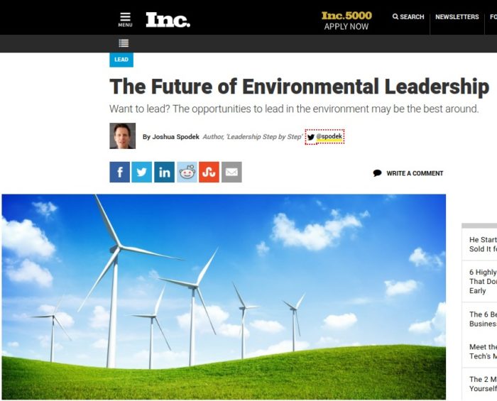 The Future of Environmental Leadership