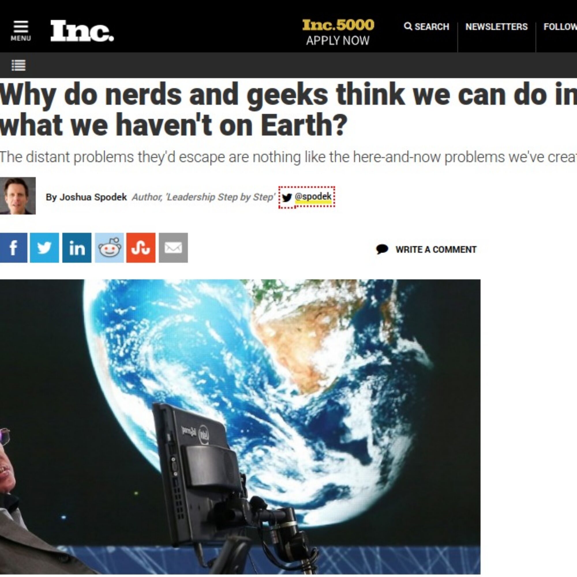 Why do nerds and geeks think we can do in space what we haven’t on Earth?