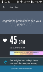 Resting heart rate: 45 beats per minute