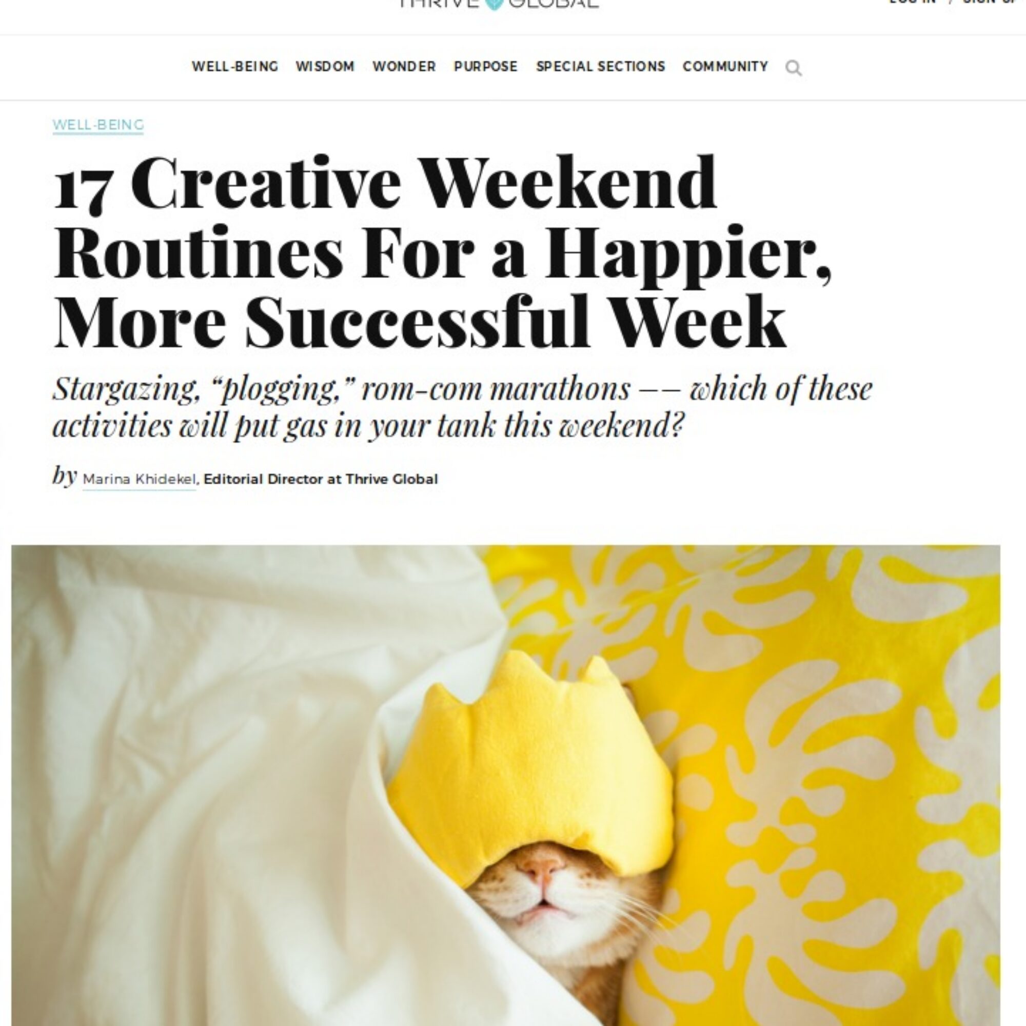 “17 Creative Weekend Routines For a Happier, More Successful Week,” including plogging