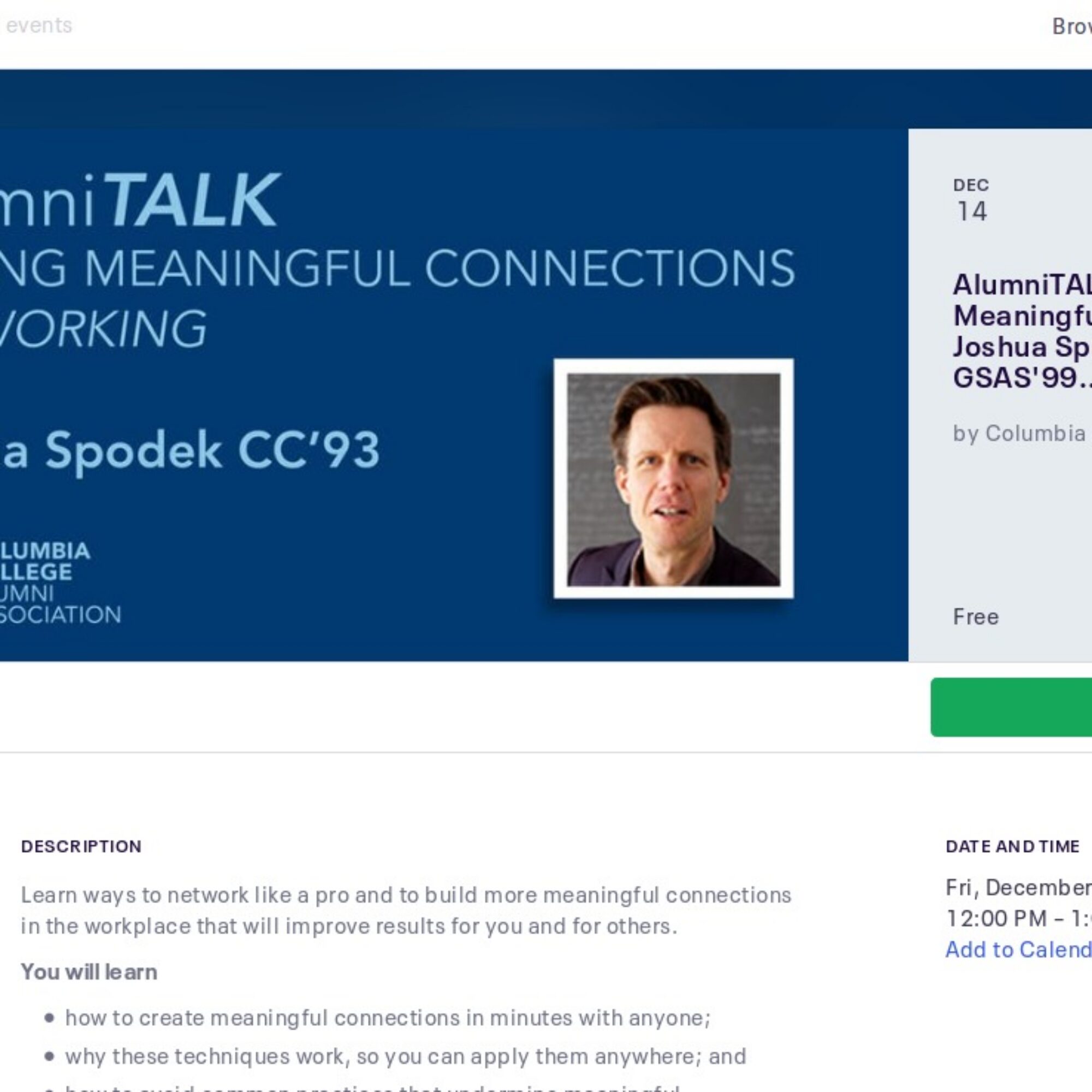 Join my free networking webinar Friday: Making Meaningful Connections (noon eastern)