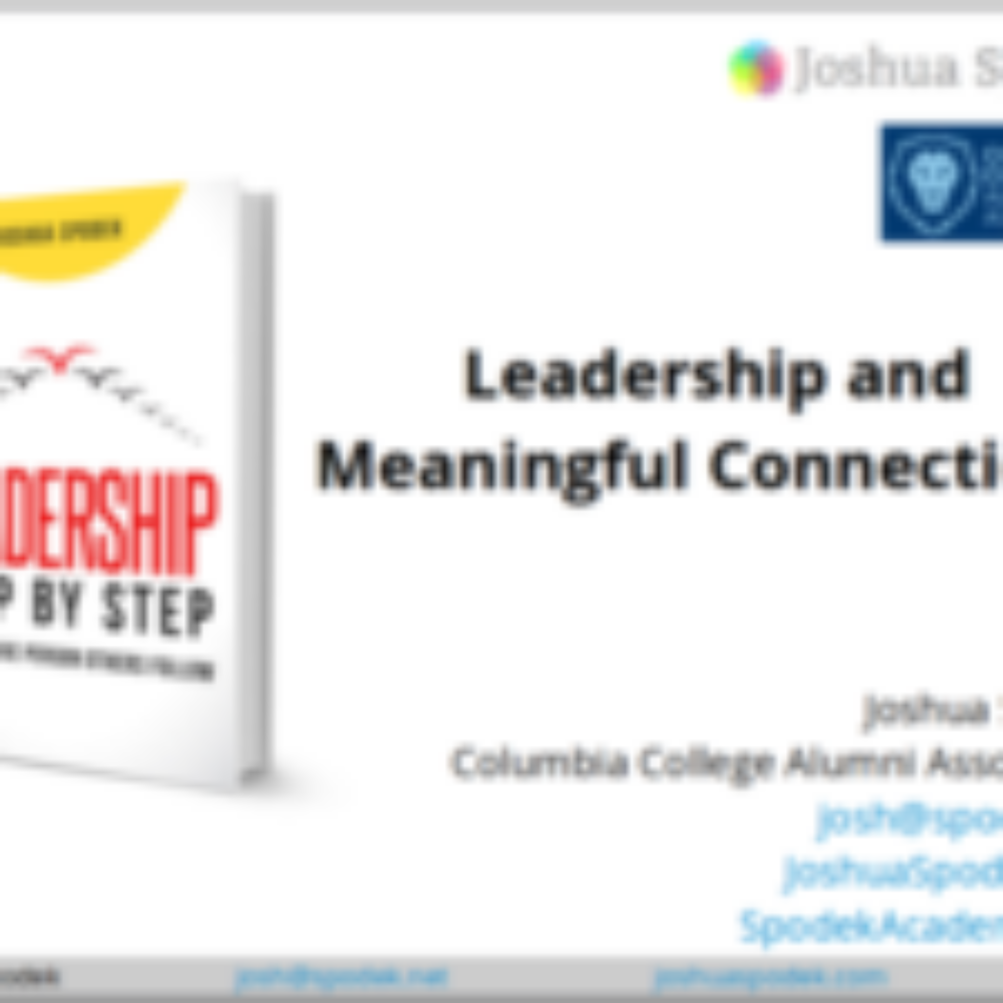 Meaningful Connection webinar follow-up