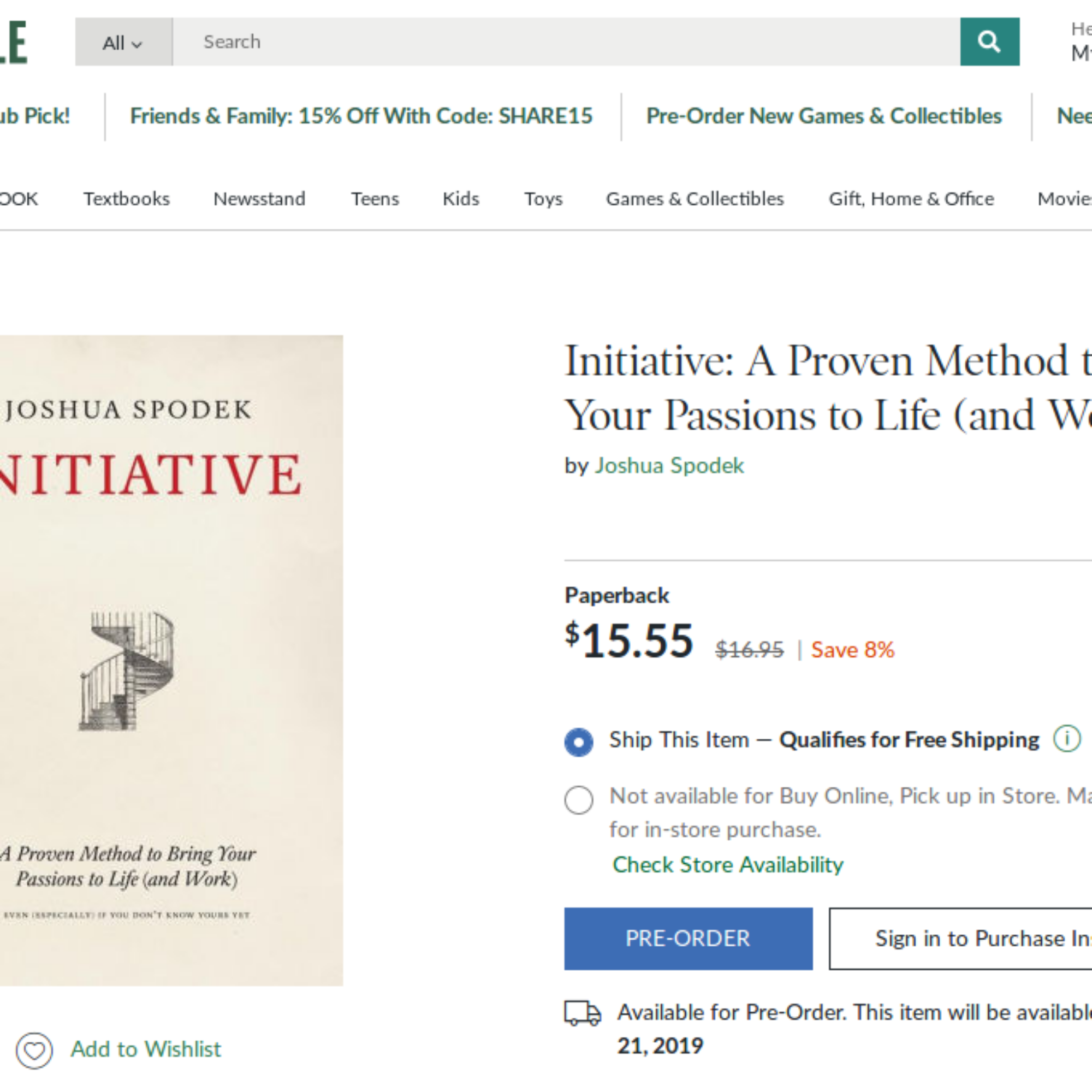 Initiative: online for pre-order