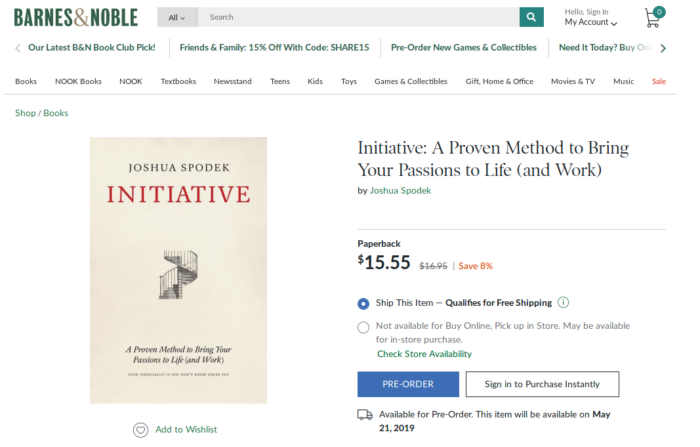 Initiative at Barnes and Noble