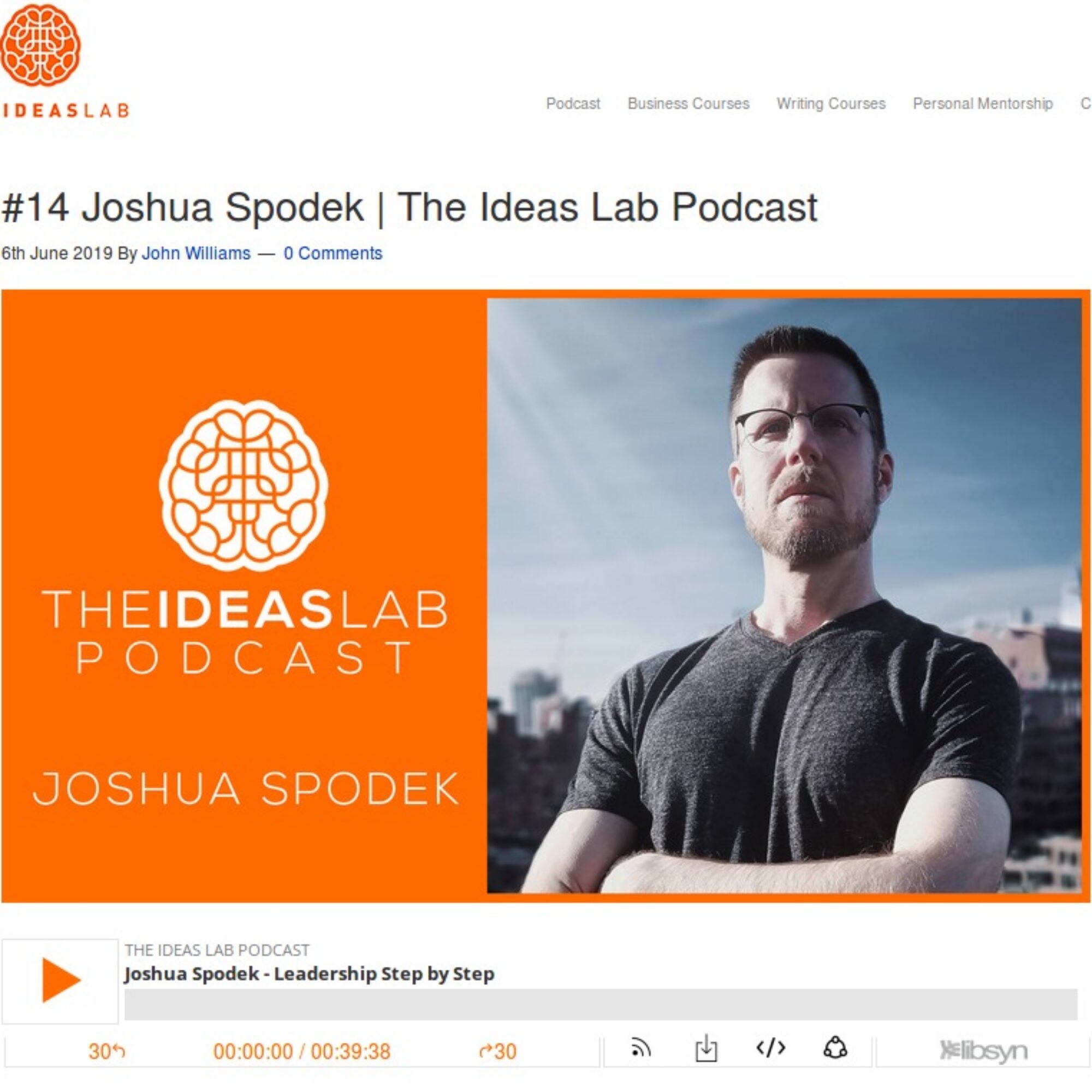 In depth on habits, initiative, and discipline: Hear me on the Ideas Lab podcast