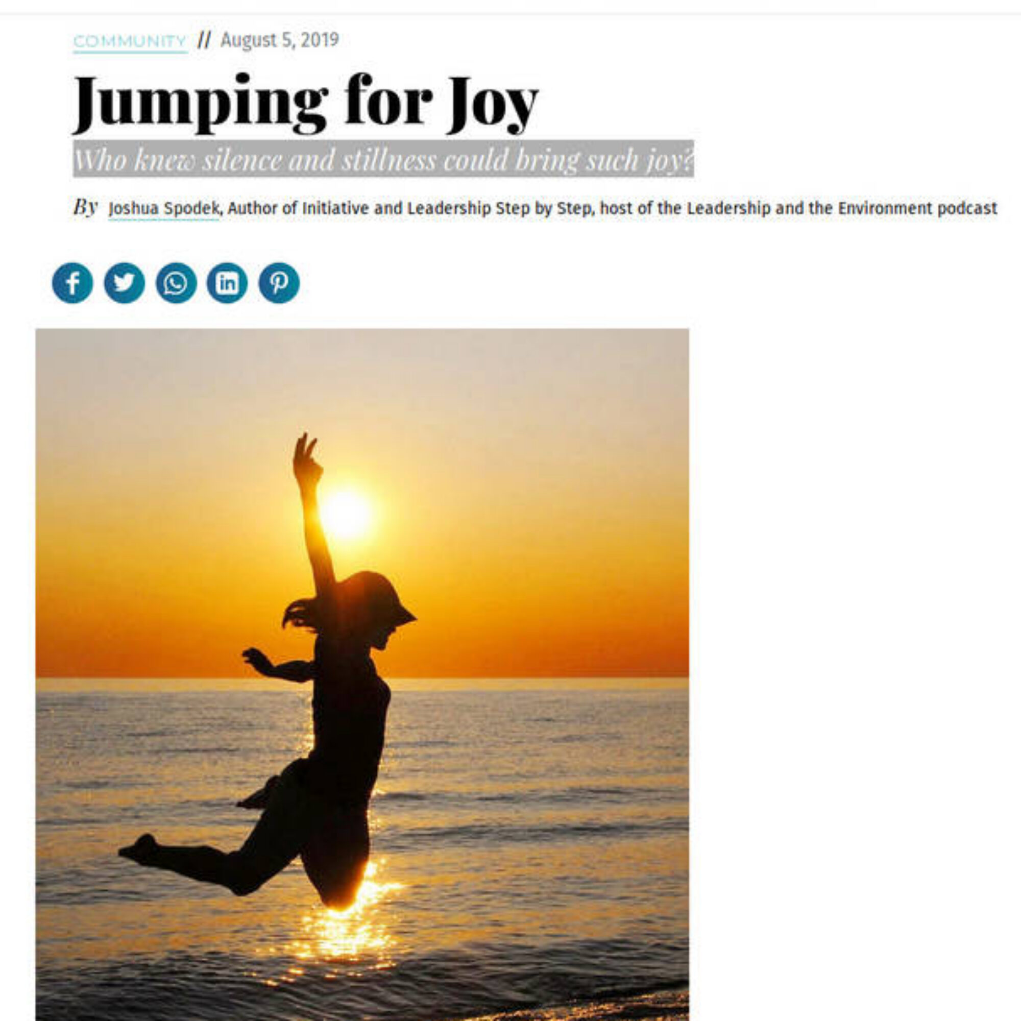 Who knew silence and stillness could bring such joy?