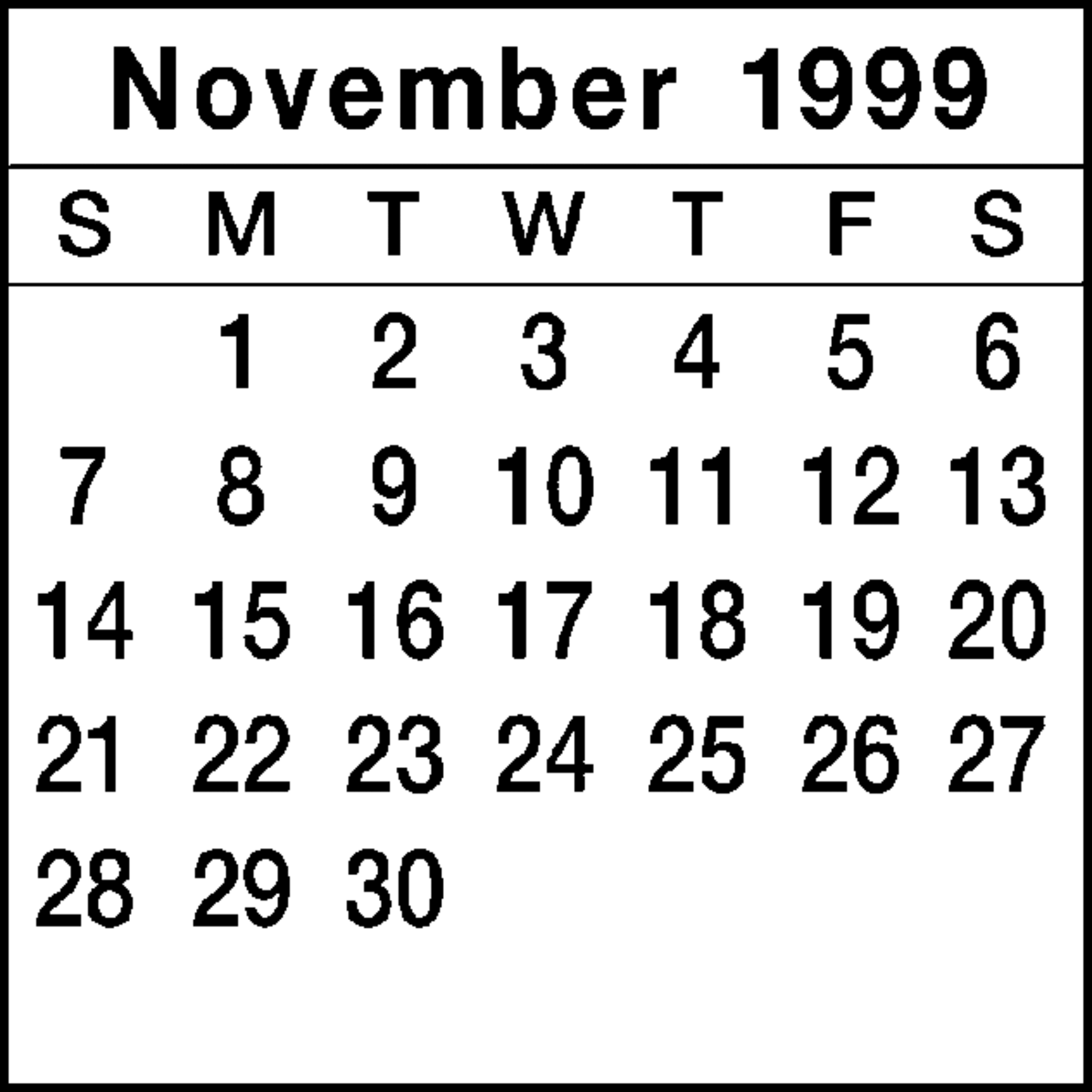 November 1999 was a big month