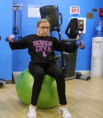 Ruth Bader Ginsburg working out