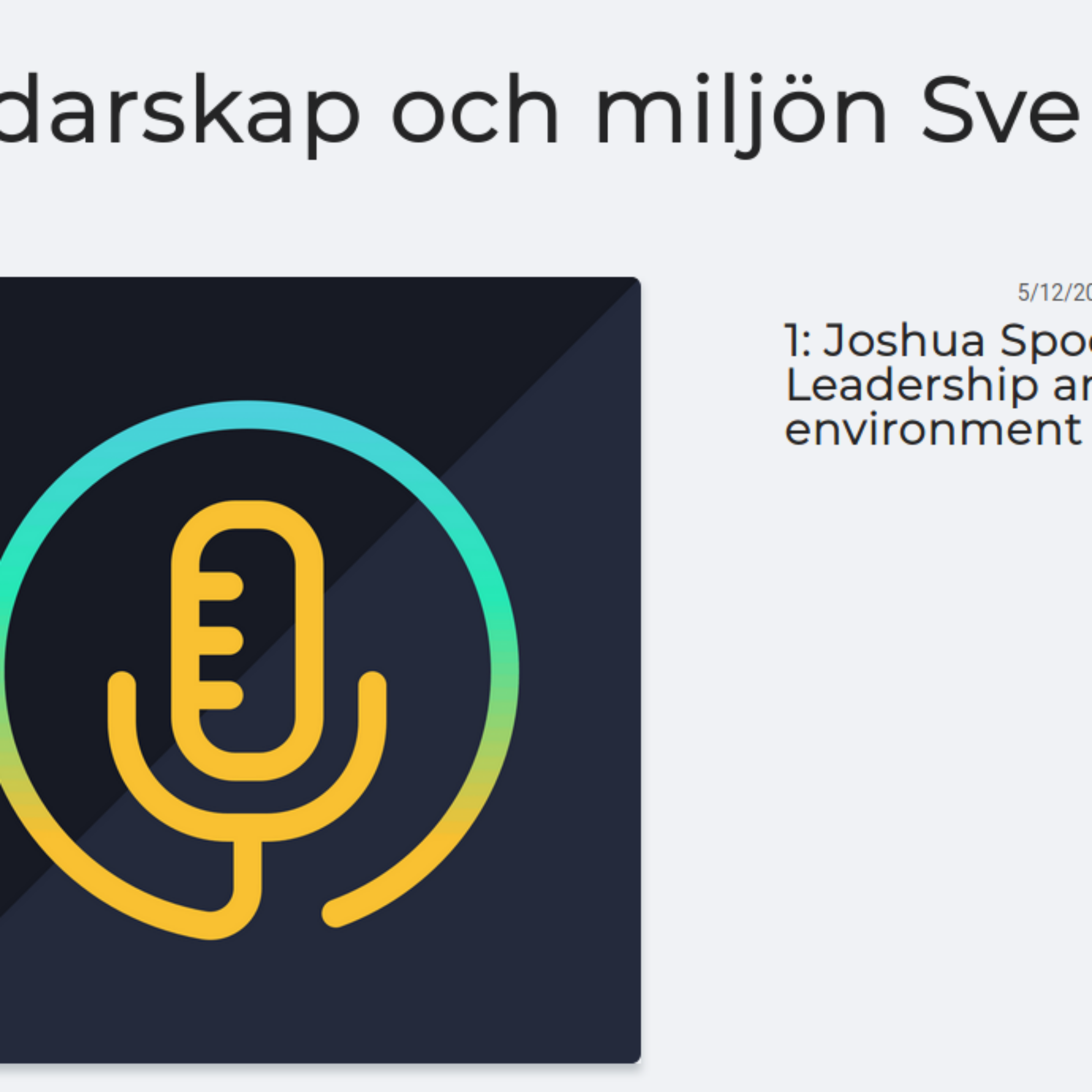 Leadership and the Environment Sweden launches!